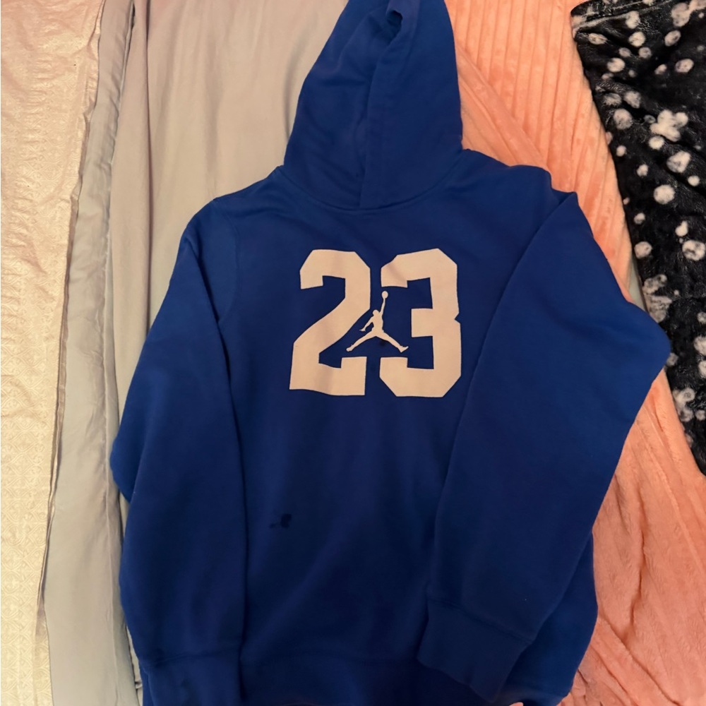 Jordan Blue and White Kids Hoodie